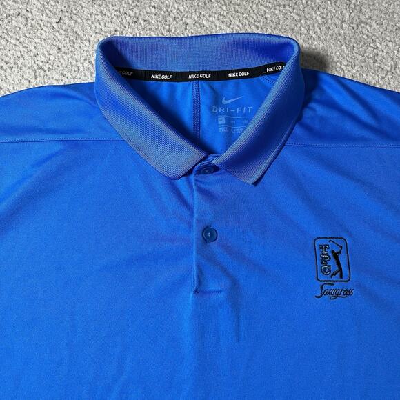 Nike Other - Nike Polo Shirt Mens 2XL Blue Golf Performance Drifit Logo TPC Sawgrass Club